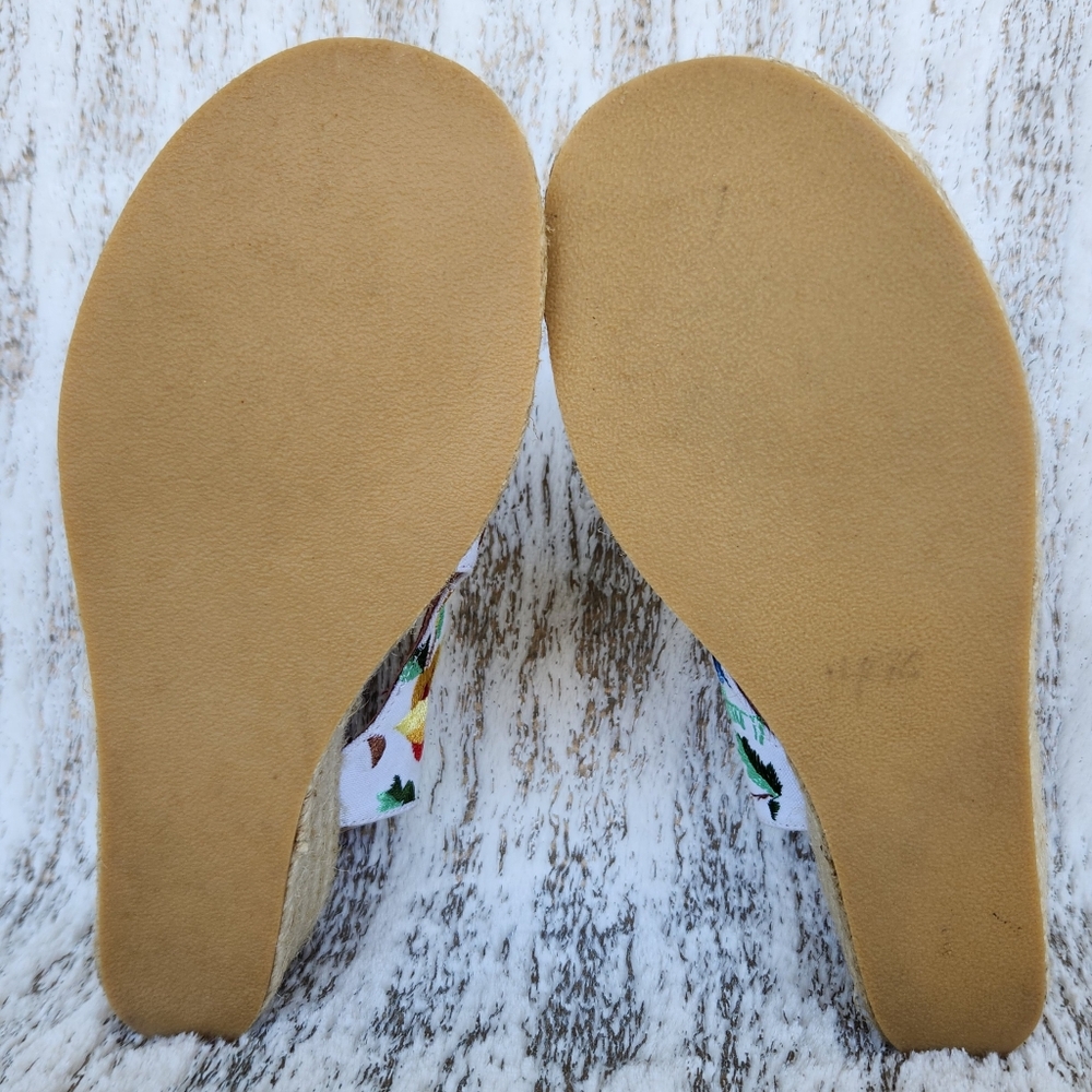 Camper Embroidered Canvas Espadrille Wedge Heel Sandal White Women's Size 6.5 7 - Picture 7 of 13